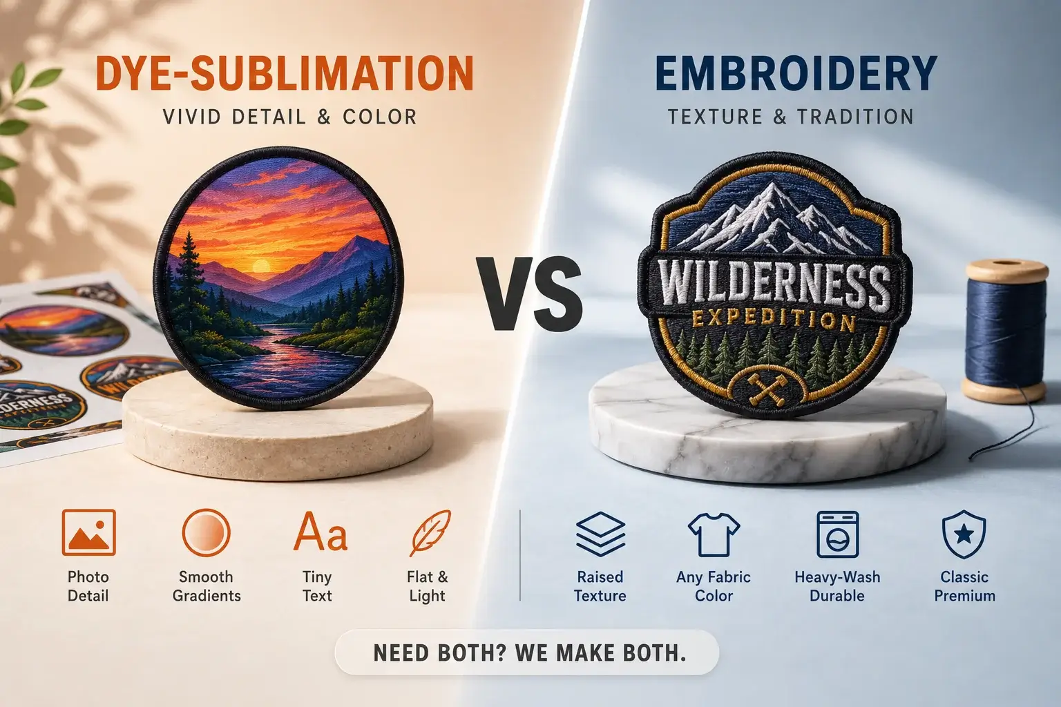 Dye-Sublimation Patches vs Embroidery